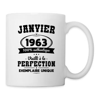 Anniversaire 60 ans - Janvier 1963 Perfection - Mug blanc - blanc - Droite