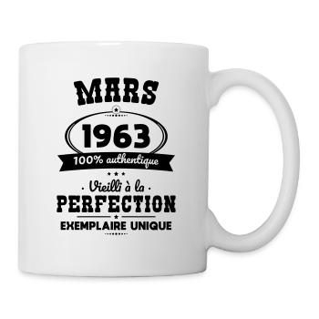 Anniversaire 60 ans - Mars 1963 Perfection - Mug blanc - blanc - Droite