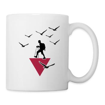 Wandern Wanderstock servus alpin Bergwandern - Tasse - Weiß - Rechts