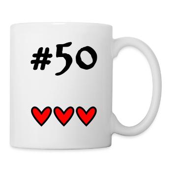 50 ANS. 50e ANNIVERSAIRE. ANNIVERSAIRE 50 ANS - Mug blanc - blanc - Droite