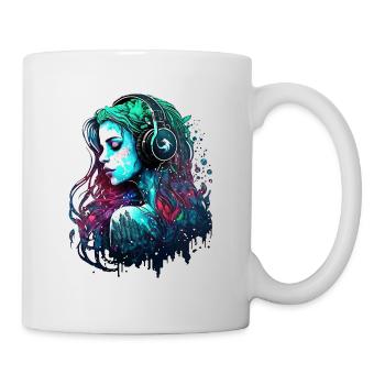Mermaid, DJ, Path of Water, Beautiful Woman - Mug - white - Right