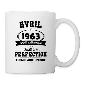 Anniversaire 60 ans - Avril 1963 Perfection - Mug blanc - blanc - Droite