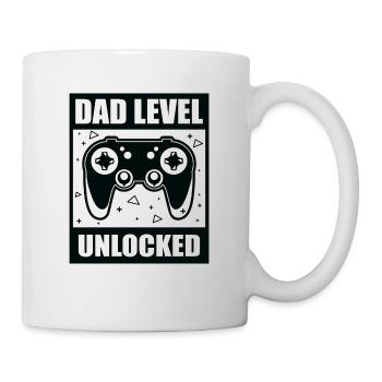 Gaming Gamer Papa Dad Level Unlocked Geschenkidee - Tasse - Weiß - Rechts