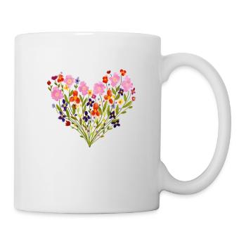 Watercolor Flower Heart - Mug - white - Right