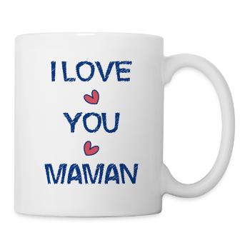 BONNE FÊTE MAMAN. MAMAN. FÊTE DES MÈRES. COEUR - Mug blanc - blanc - Droite