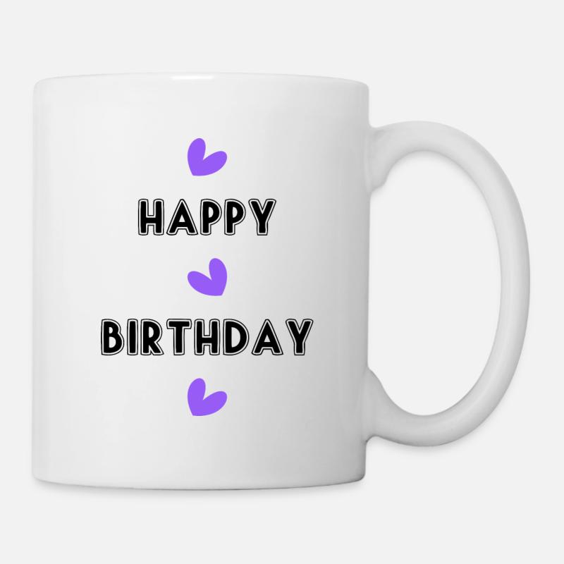 HAPPY BIRTHDAY. JOYEUX ANNIVERSAIRE. ANNIVERSAIRE. - Mug blanc - blanc