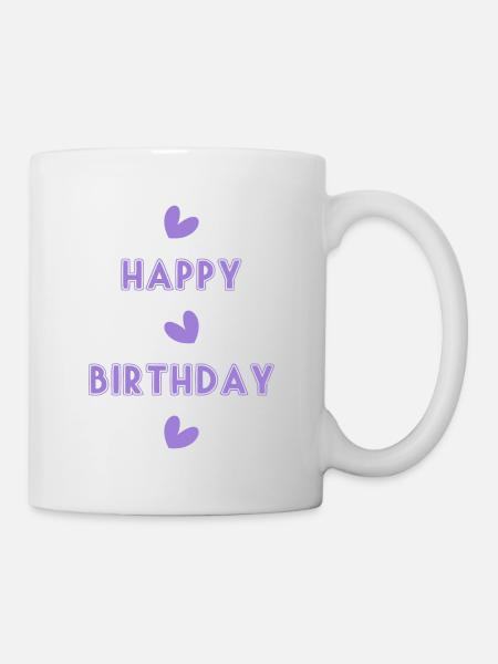 HAPPY BIRTHDAY. JOYEUX ANNIVERSAIRE. ANNIVERSAIRE. - Mug blanc - blanc