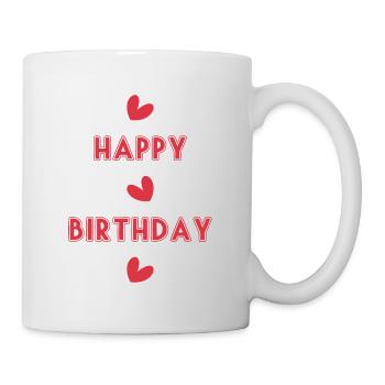 ANNIVERSAIRE. HAPPY BIRTHDAY. JOYEUX ANNIVERSAIRE. - Mug blanc - blanc - Droite