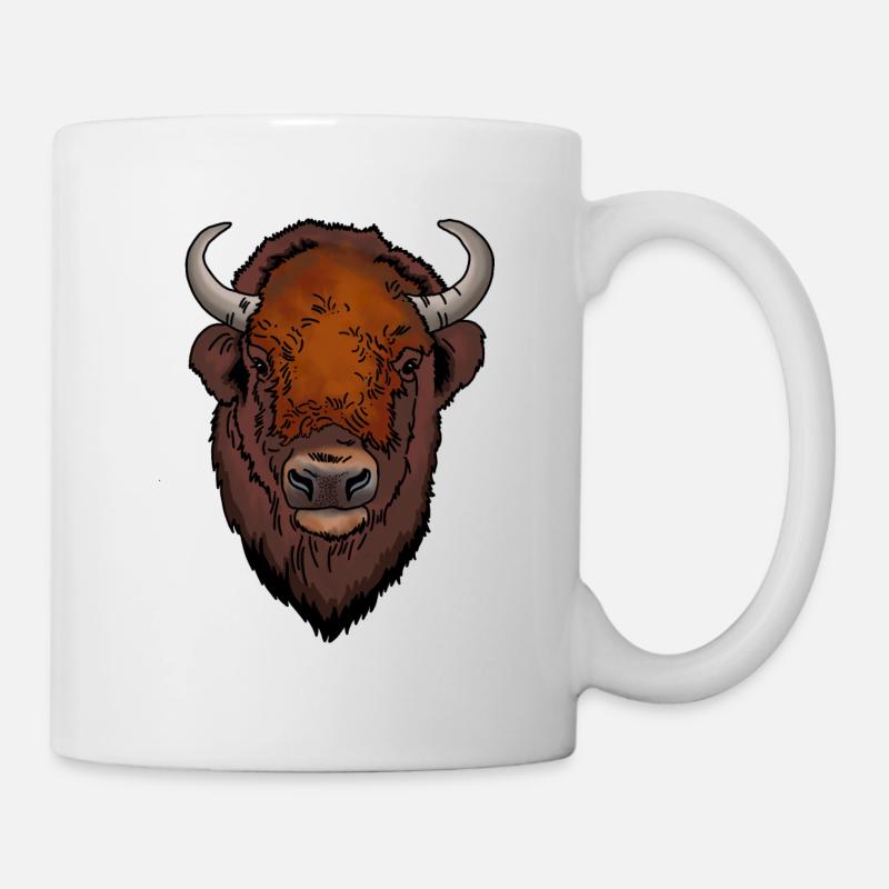 Tête de bison - Mug blanc - blanc