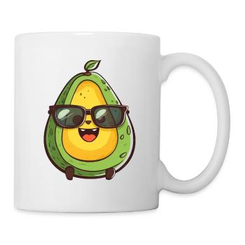 Avocat nerd cool avec des lunettes - Design amusant - Mug blanc - blanc - Droite