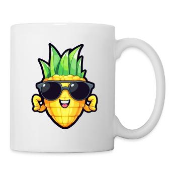 Cool corn - sunglasses and strong arms design - Mug - white - Right
