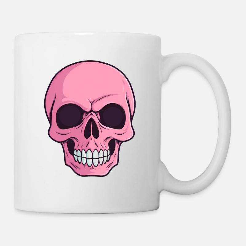 skull pink copy - Mug - white