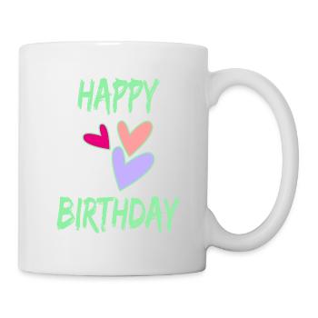 BIRTHDAY. HAPPY BIRTHDAY. HAPPY BIRTHDAY. - Mug - white - Right
