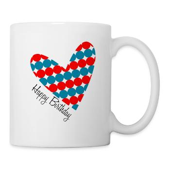 ANNIVERSARY. HAPPY BIRTHDAY. HAPPY BIRTHDAY. - Mug - white - Right