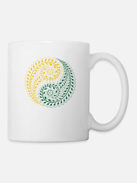 Jing Jang Jaune Vert - Mug blanc - blanc