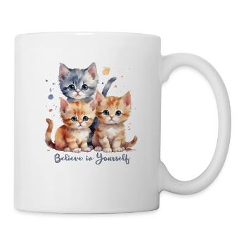 Believe in Yourself with Three Kittens - Mug - white - Right