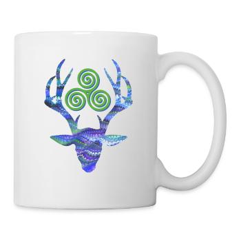 Tête de cerf avec Triskele E 103 - Mug blanc - blanc - Droite