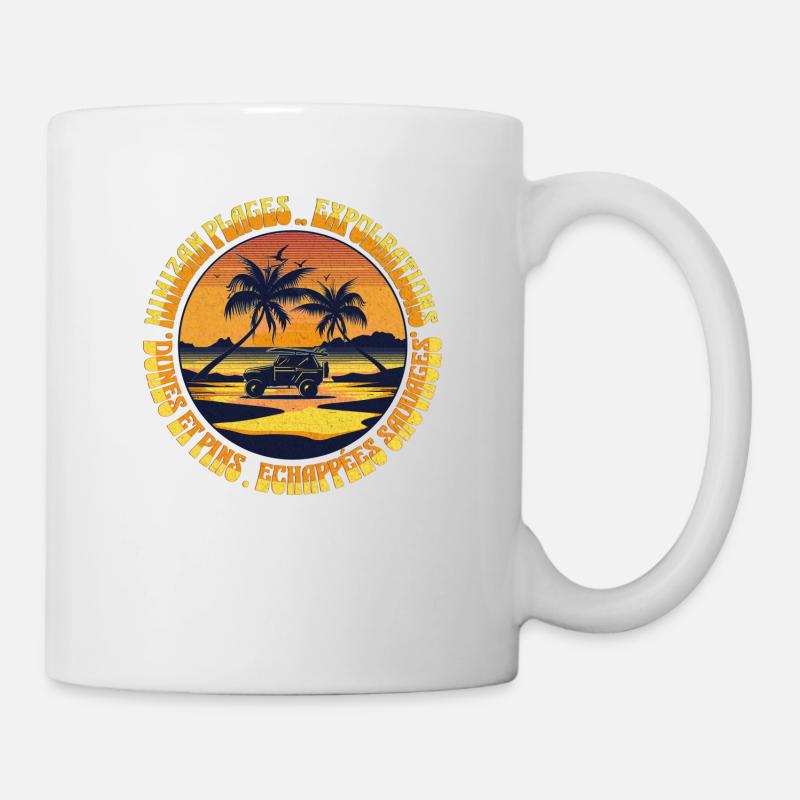 Plages et Dunes - Aventures au Coucher du Soleil - Mug blanc - blanc