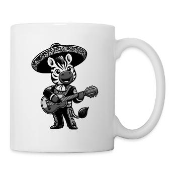 Cinco de Mayo Zebra: Mariachi in Schwarz-Weiß - Tasse - Weiß - Rechts