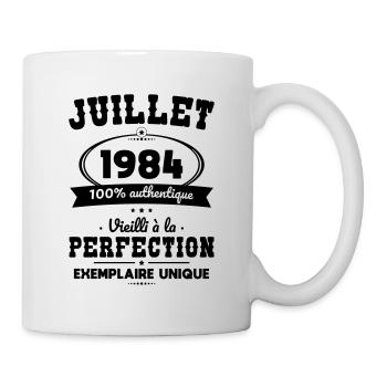 40-jähriges Jubiläum - Juli 1984 Perfektion - Tasse - Weiß - Rechts