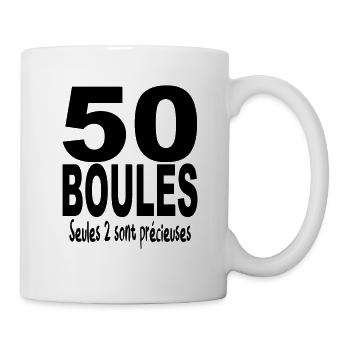 50 boules / Anniversaire 50 ans / Humour - Mug blanc - blanc - Droite