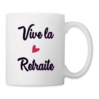 RUHESTAND. RUHESTAND. PENSIONIERT. GLÜCKLICHER RUHESTAND - Tasse - Weiß - Rechts