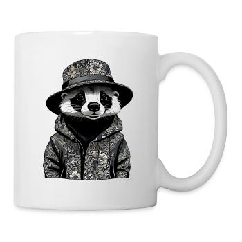 Dachs Bucket-Hat - Tasse - Weiß - Rechts