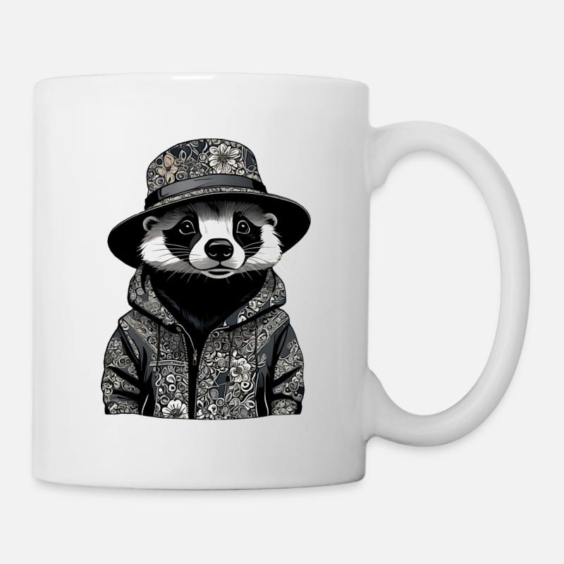 Dachs Bucket-Hat - Tasse - Weiß