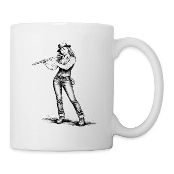Querflötistin im Vintage-Look - Tasse - Weiß - Rechts