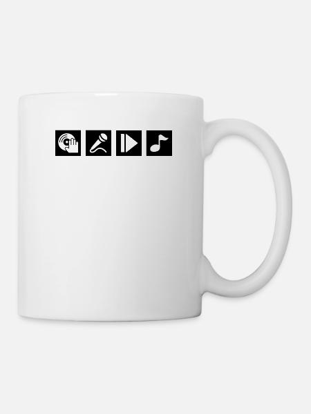 DJ, chanter, jouer, musique - Mug blanc - blanc