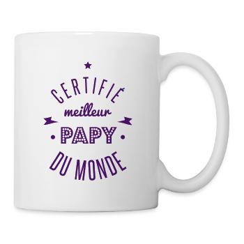 certifié meilleur papy - Mug blanc - blanc - Droite