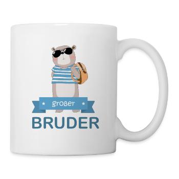 großer Bruder Bär - Tasse - Weiß - Rechts