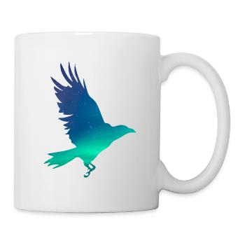 Crow in northern lights - Mug - white - Right