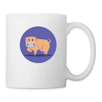 Stehende Kuh - Tasse - Weiß - Rechts