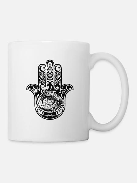Das Auge der Hand - Tasse - Weiß