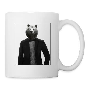 Bear in a suit - Mug - white - Right