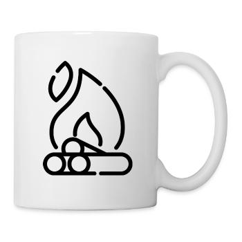 Campfire Lineart Gift Idea - Mug - white - Right