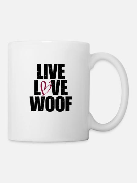 Lebe Liebe Wuff Hund Bellen - Tasse - Weiß