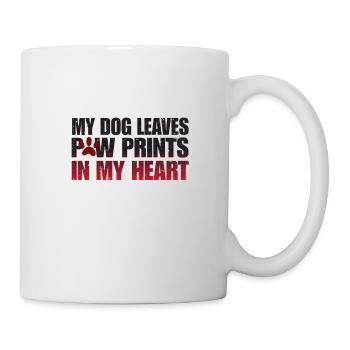 Pawprint dog heart dog friend - Mug - white - Right