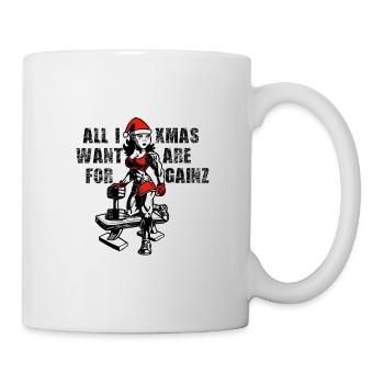Motif d'entraînement de Noël de forme physique de Noël - Mug blanc - blanc - Droite