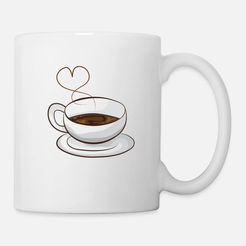 Heart coffee cartoon - Mug - white