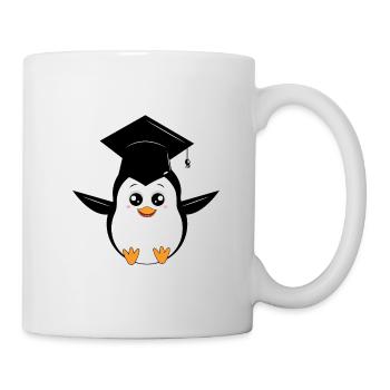Netter Graduating Pinguin-Karikatur - Tasse - Weiß - Rechts