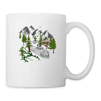 Trains Chemins de fer - Mug blanc - blanc - Droite
