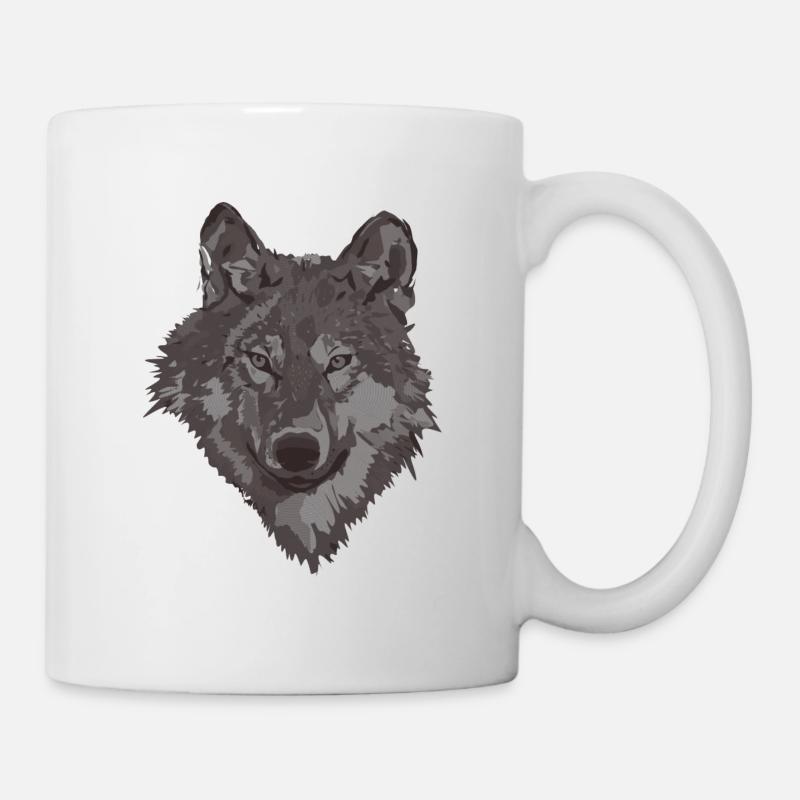 loup - Mug blanc - blanc