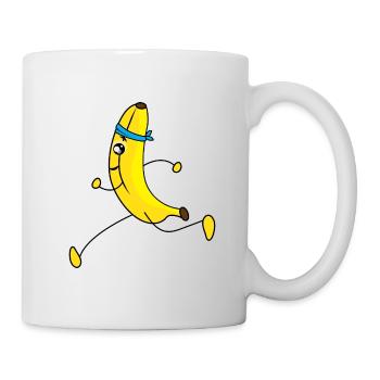 Dessin animé de banane en cours d'exécution - Mug blanc - blanc - Droite