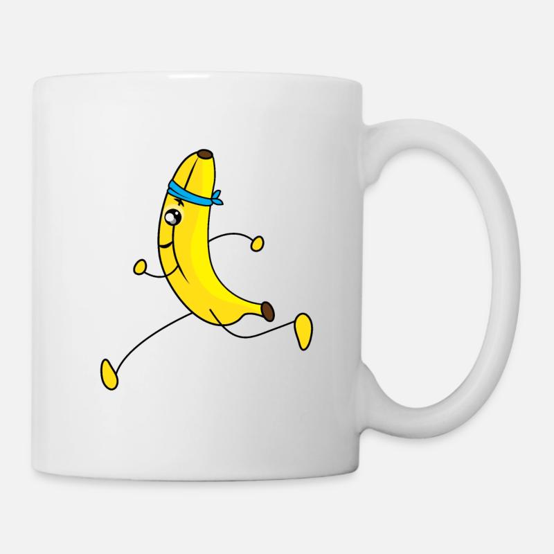 Banana running cartoon - Mug - white