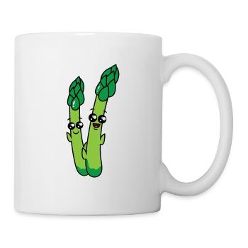 Happy celery cartoon - Mug - white - Right