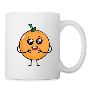 Cute fruit orange cartoon - Mug - white - Right