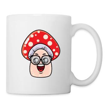 Geek mushroom cartoon - Mug - white - Right