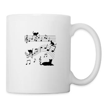 Notes Cats Kitten Music Hobby Pet Melody - Mug - white - Right